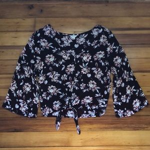 Button/tie front shirt